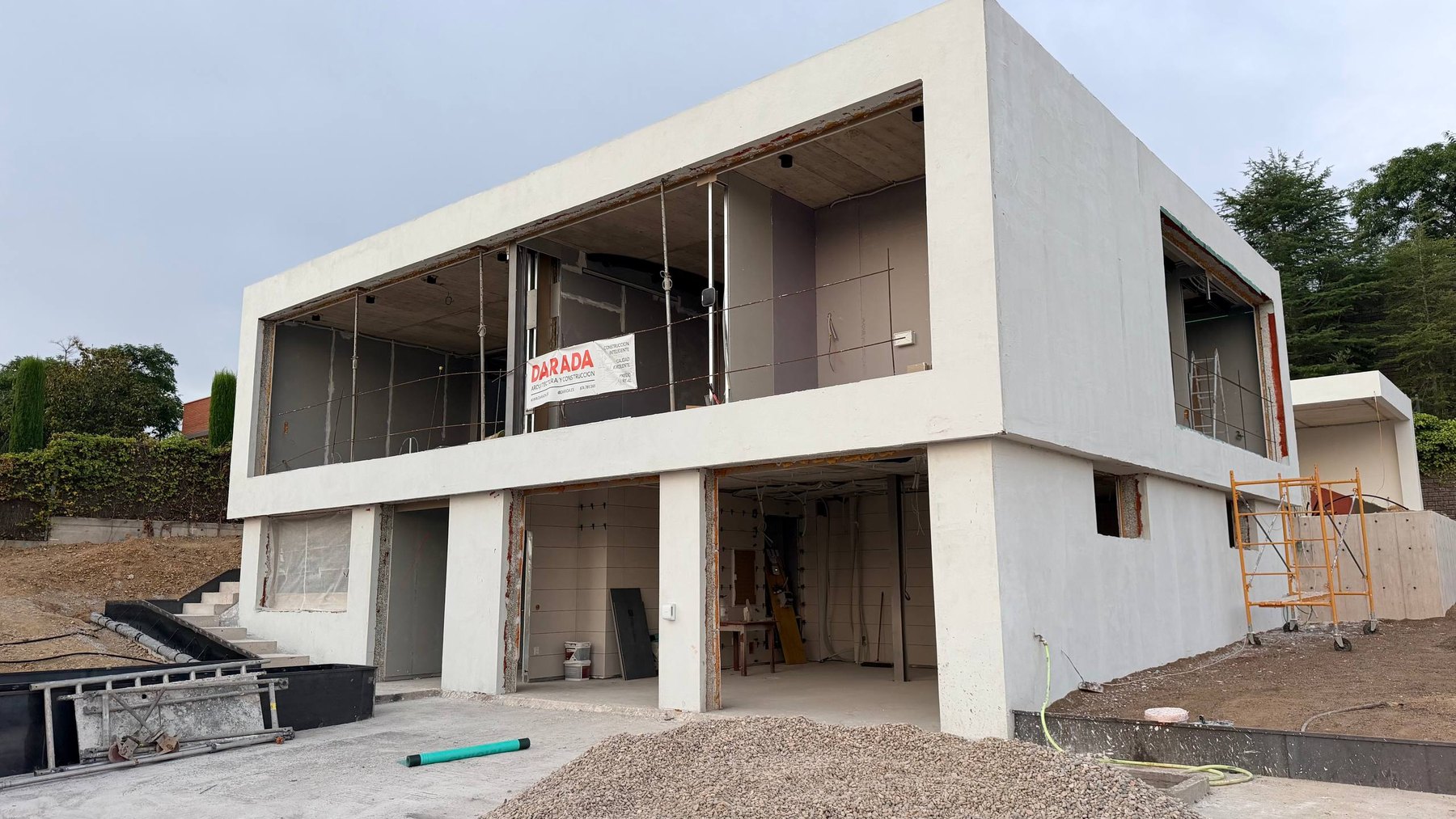 Barcelona residence before installation of the aluminium glazing